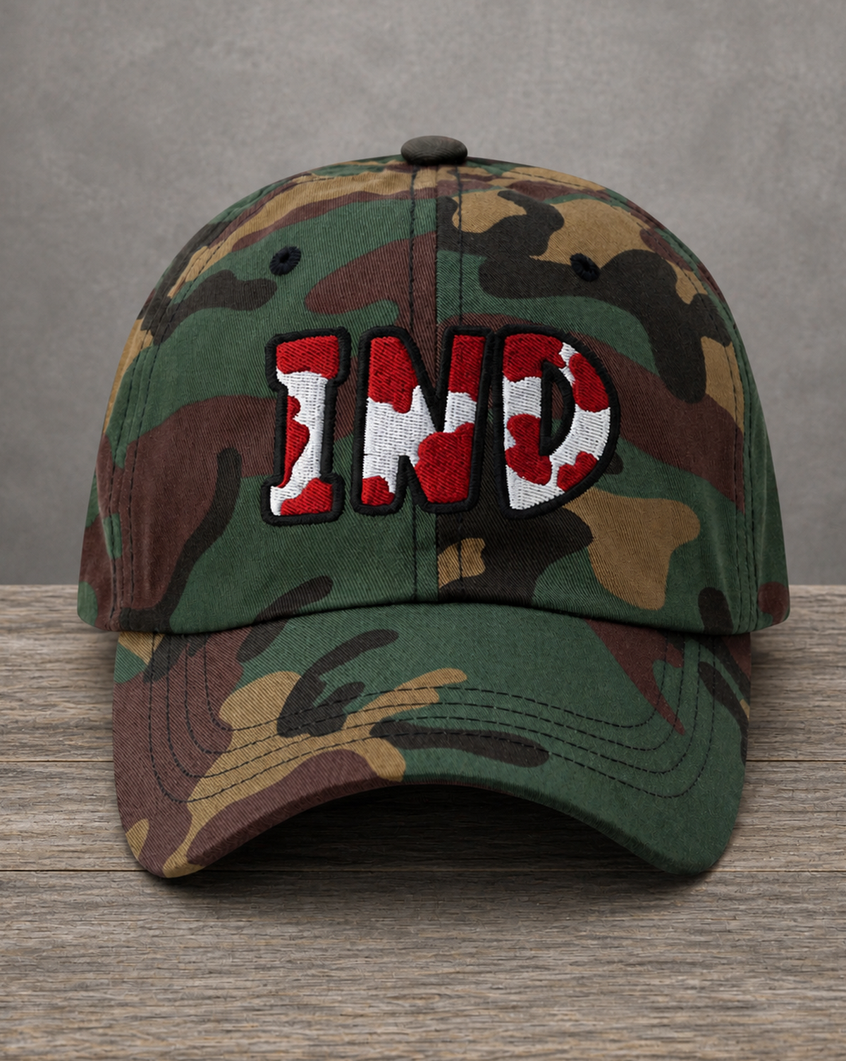 The City Collection IND Camo Patched Hat by Believe In New York