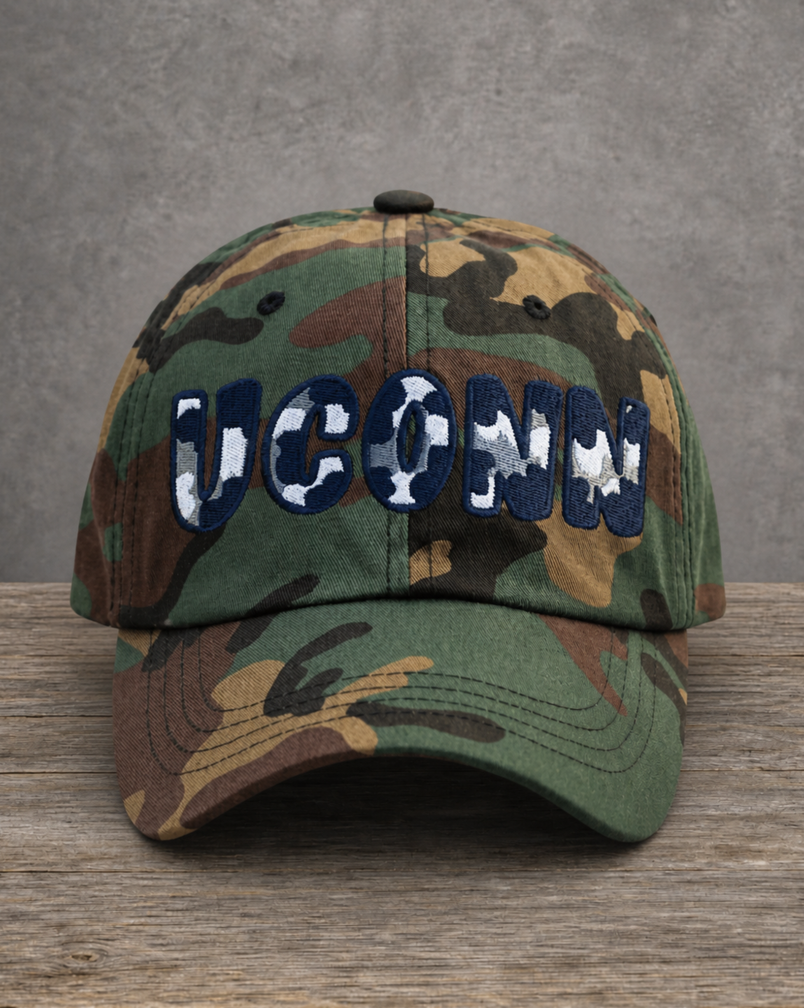 The City Collection UCONN Camo Patched Hat by Believe In New York