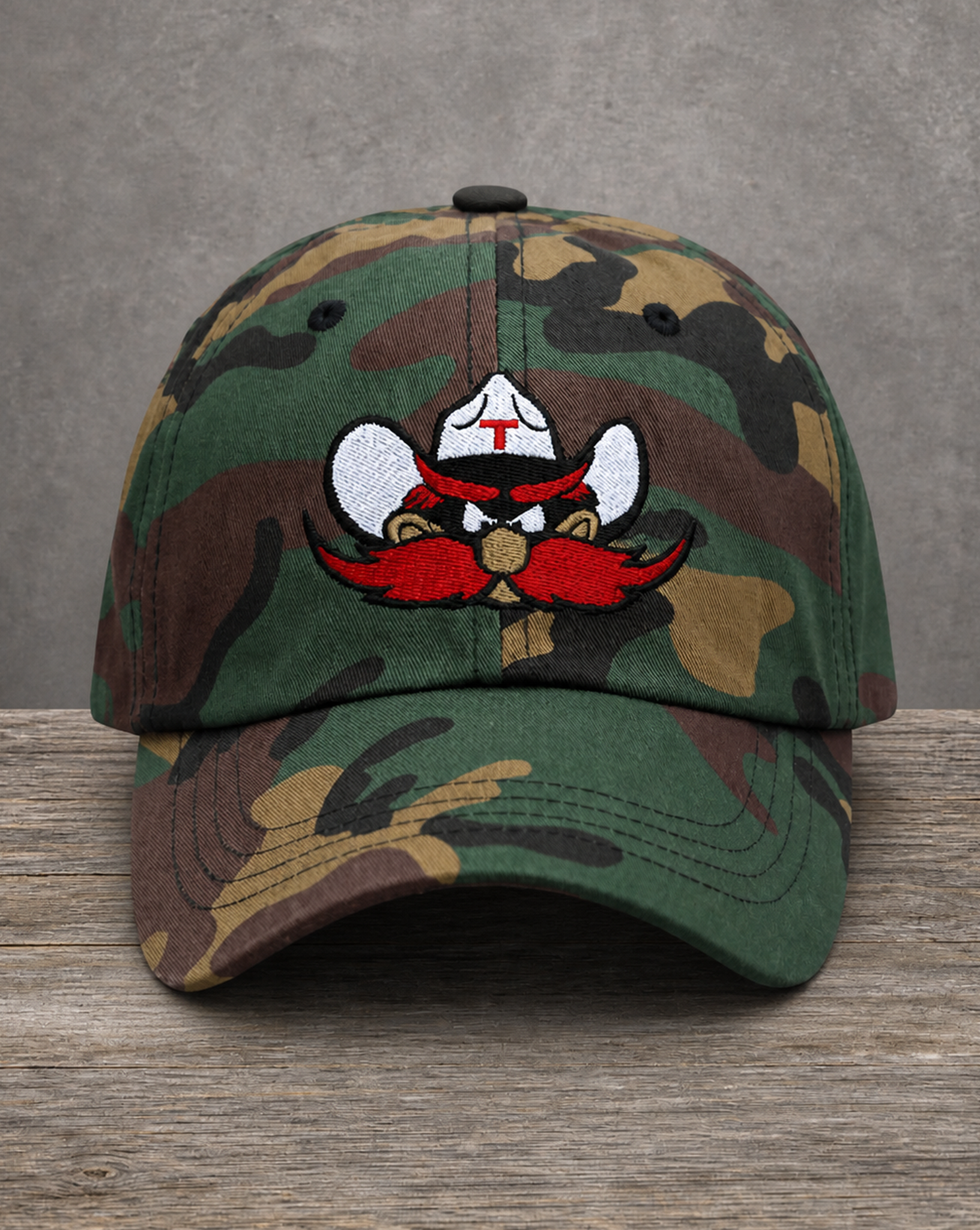 The City Collection Texas Tech Hand-Drawn Logo Camo Patched Hat by Believe In New York