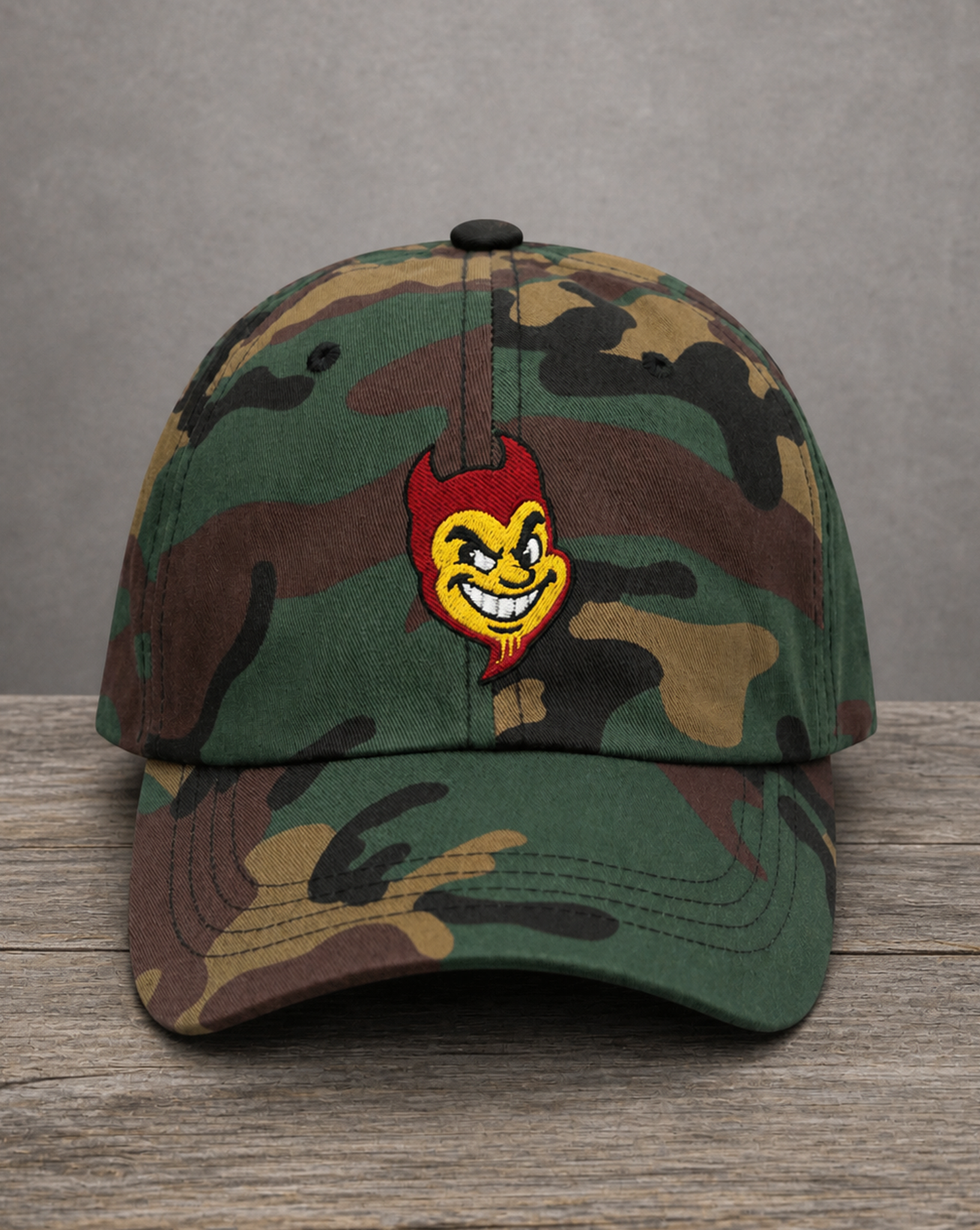 The City Collection ASU Hand-Drawn Logo Camo Patched Hat by Believe In New York