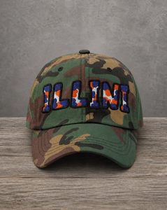 The City Collection Illinois Hand-Drawn Mascot Camo Patched Hat by Believe In New York