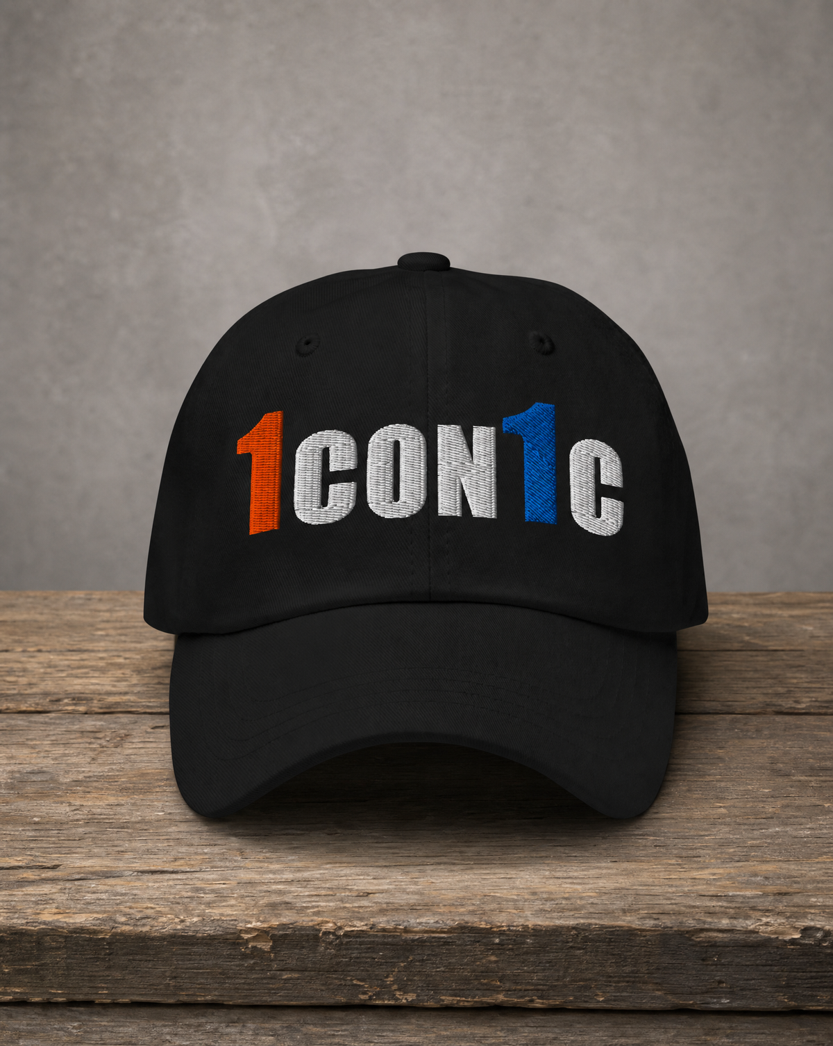 The City Collection NY Basketball 1CON1C dad hat with blue and orange jalen brunson embroidery