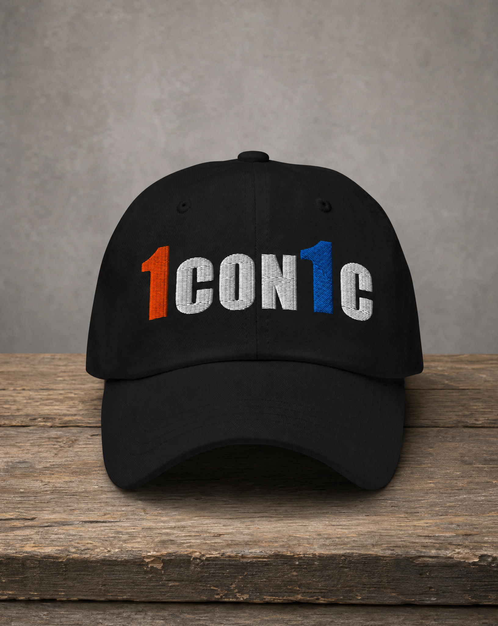 The City Collection NY Basketball 1CON1C dad hat with blue and orange jalen brunson embroidery