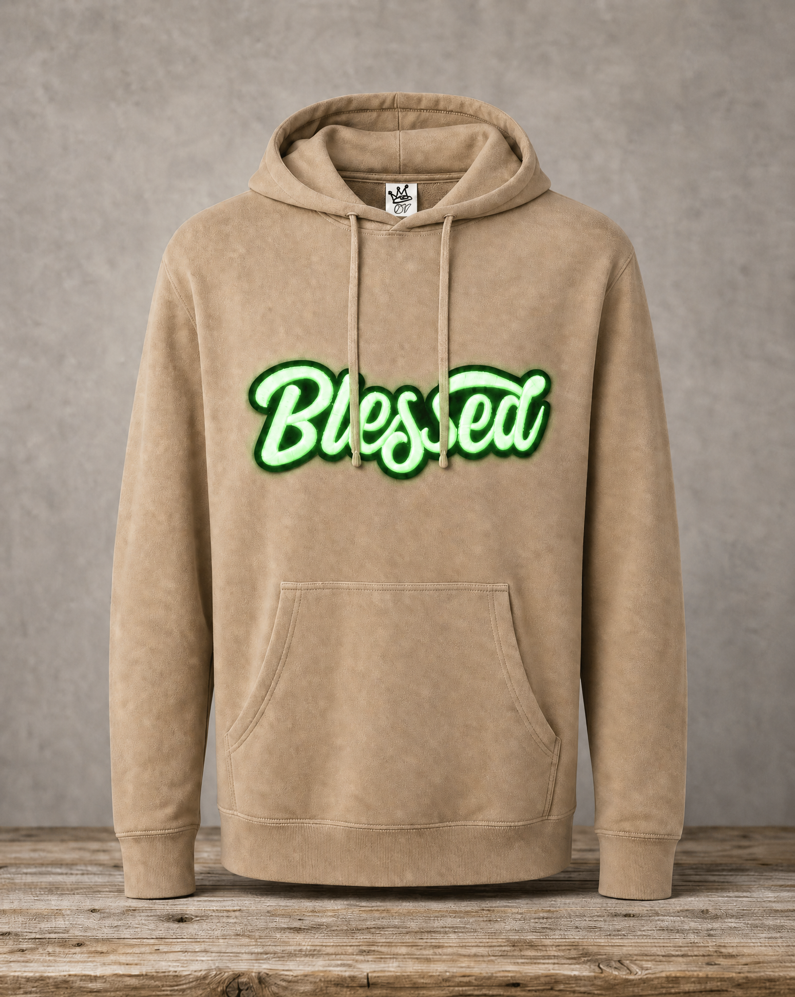 Blessed glow in the dark hoodie featuring original inspirational artwork