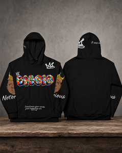 Biggie all-over print hoodie featuring original tribute artwork