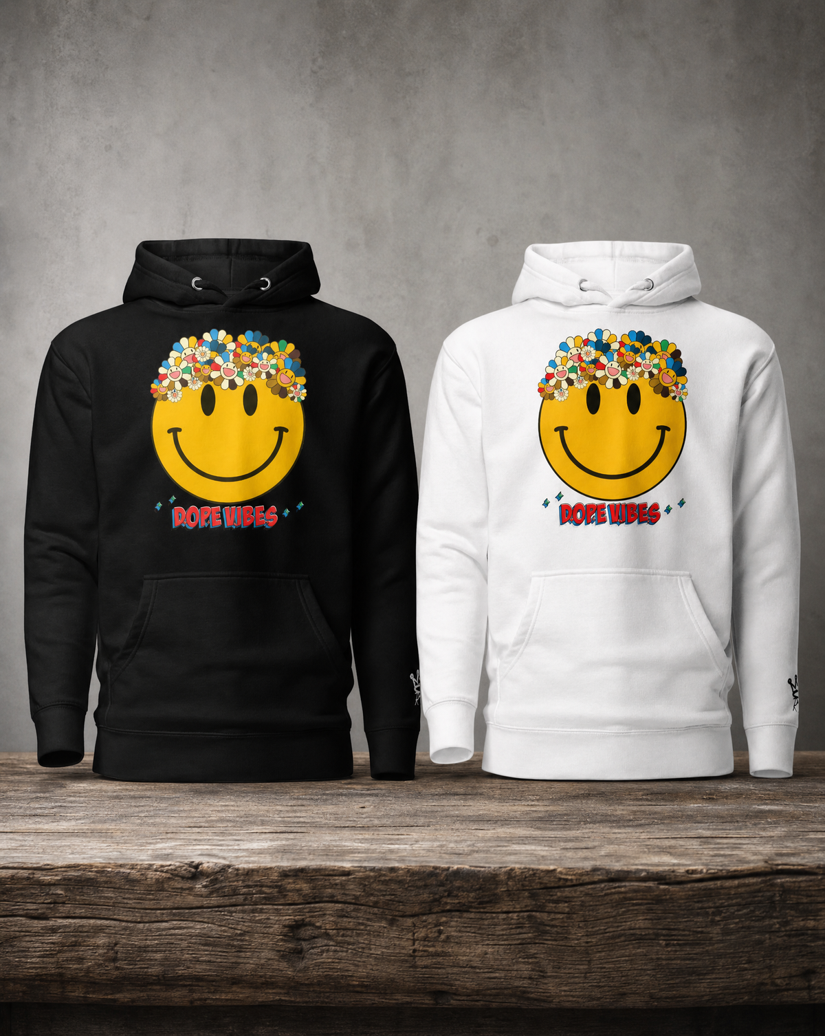 DOPE Vibes hoodie featuring original streetwear-inspired artwork