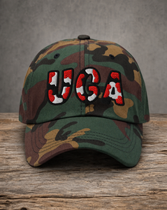 The City Collection UGA college camo hat with oversized embroidered lettering