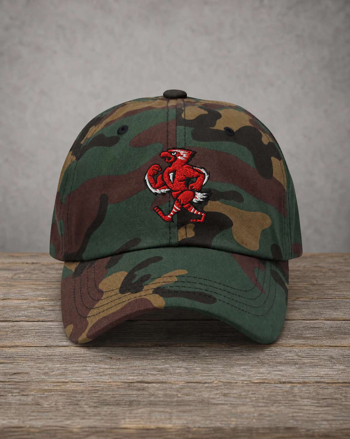 The City Collection St. John’s Logo college camo hat with bold embroidered details