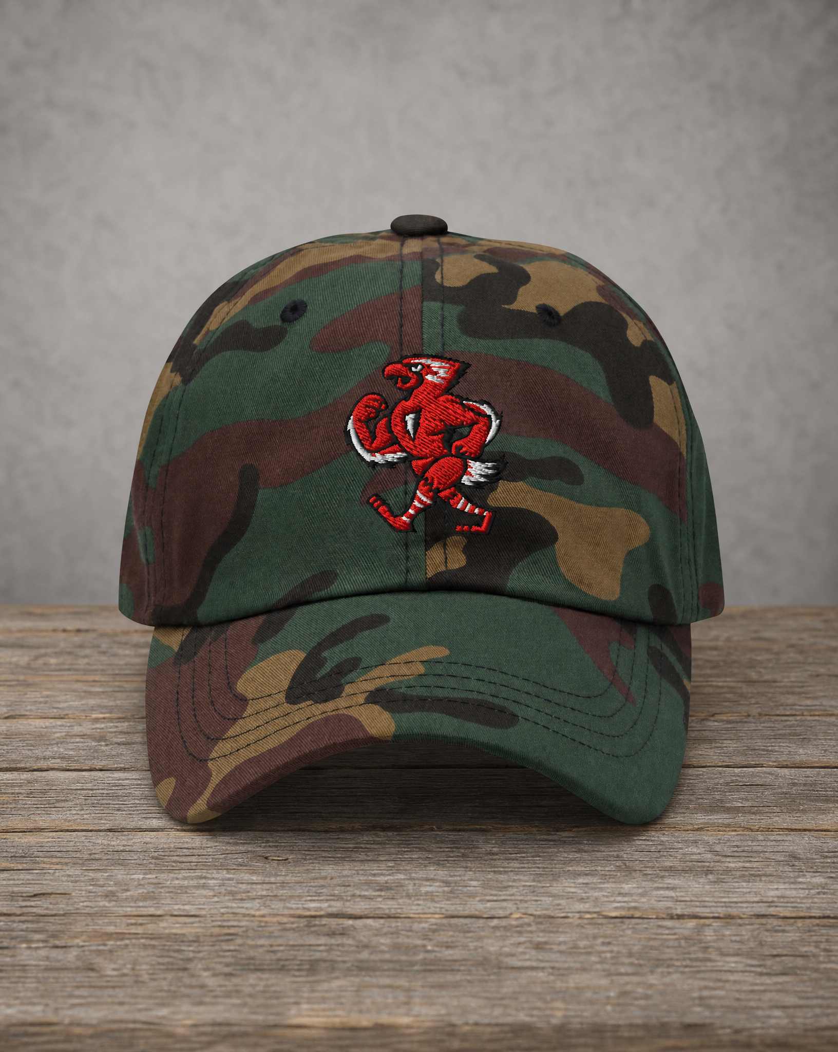 The City Collection St. John’s Logo college camo hat with bold embroidered details
