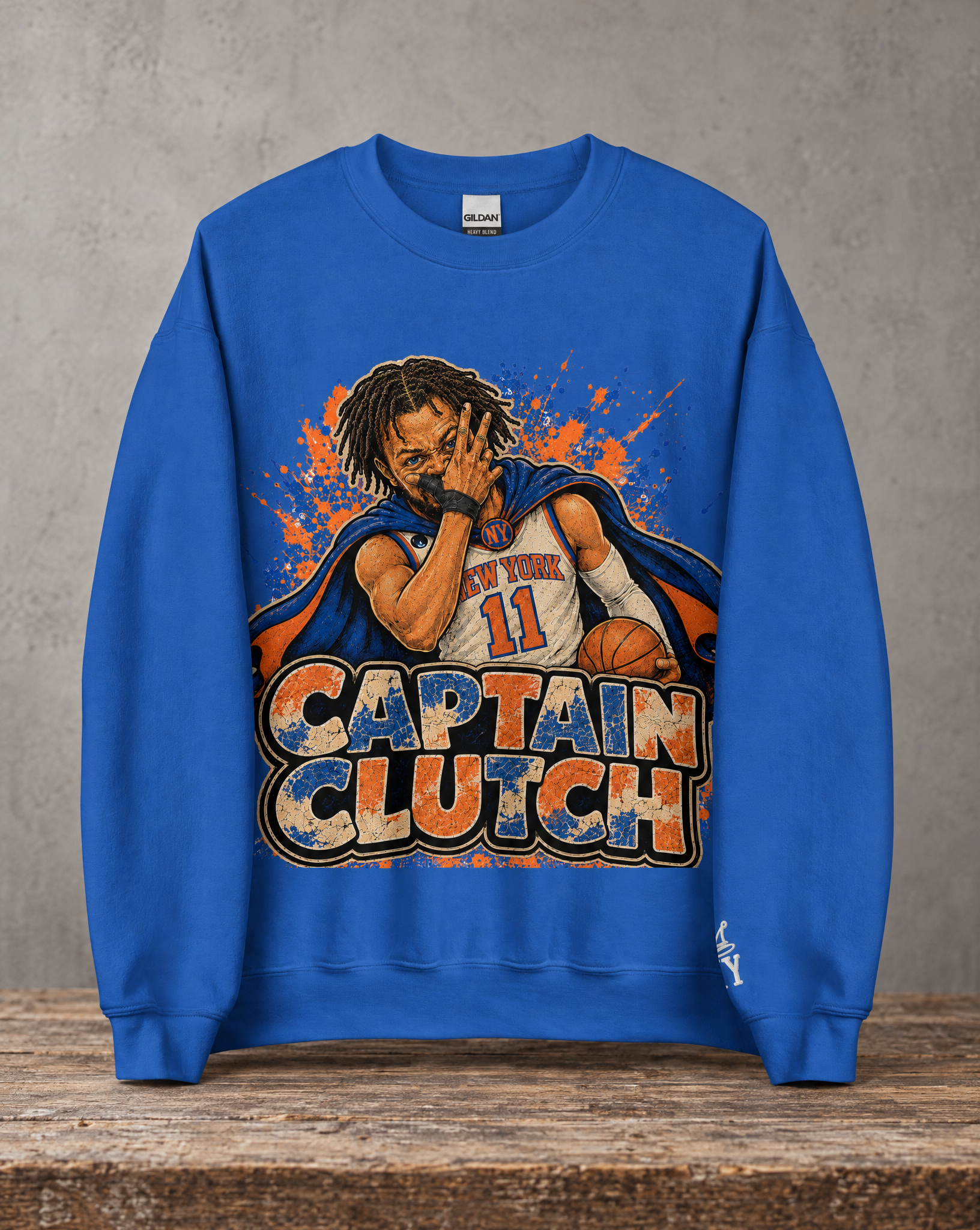 Captain Clutch basketball sweatshirt with original New York-inspired artwork