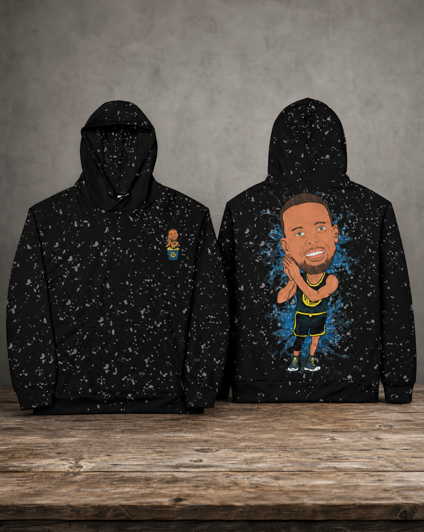 Vintage Hardwood Classics Curry Goodnight hoodie featuring original basketball tribute artwork