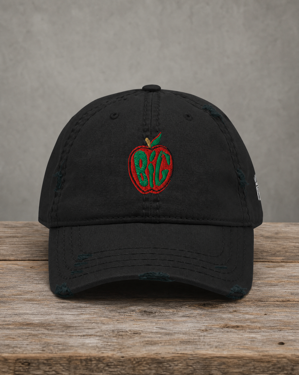 The City Collection Big Apple Distressed Black Hat 