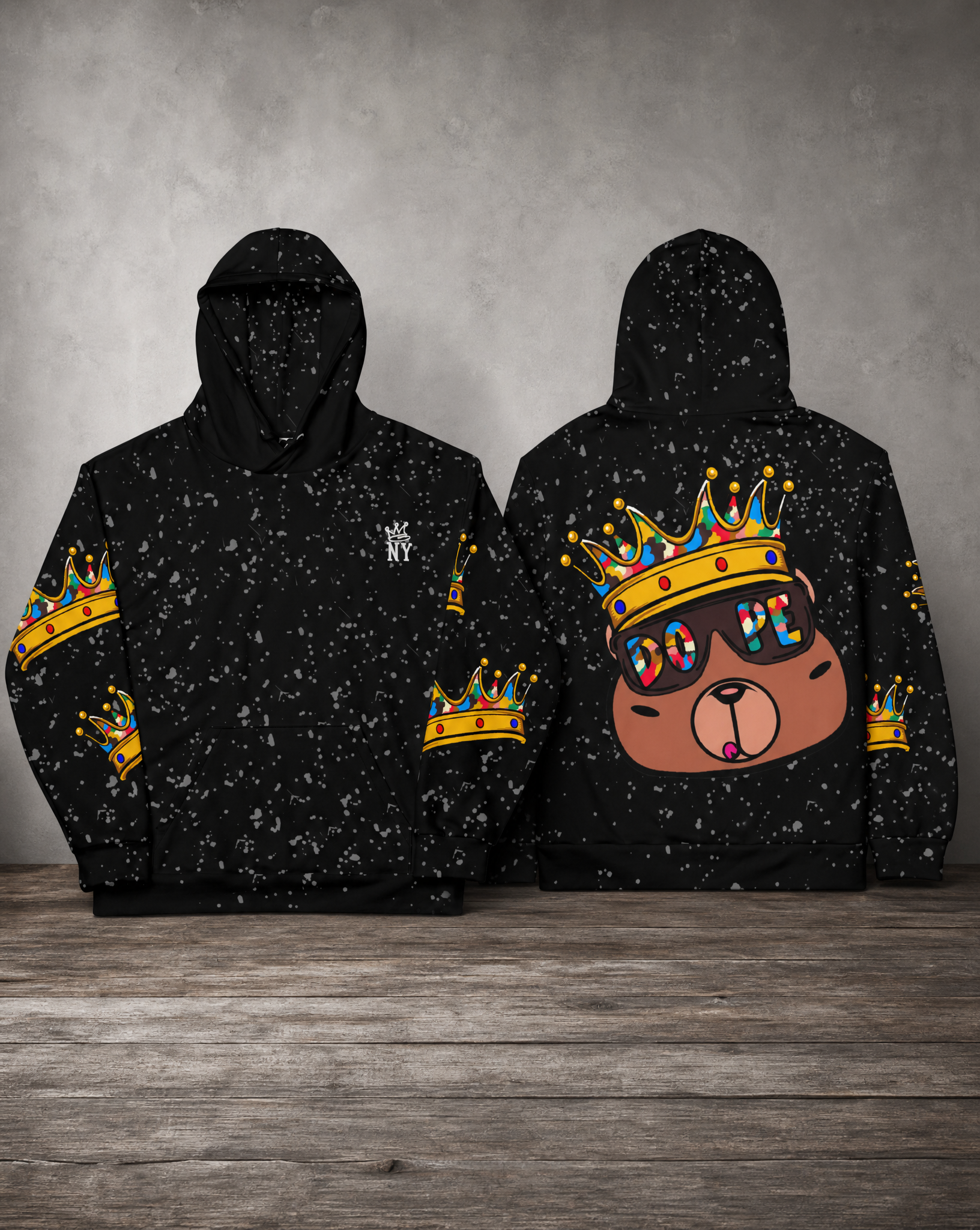 DOPE Crown Bear hoodie featuring an original crowned bear graphic design
