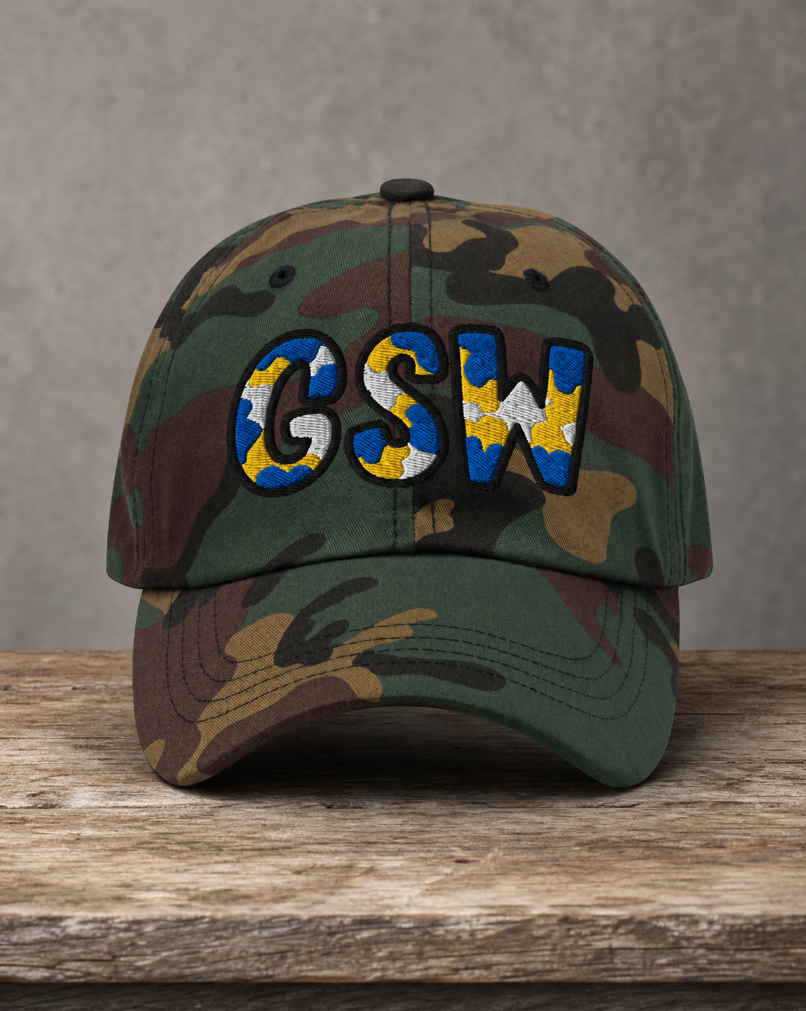 The City Collection GSW Basketball Camo Hat