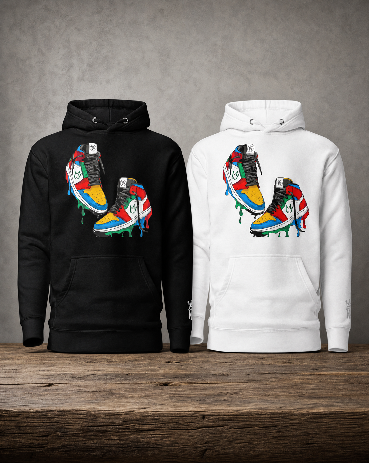 Rebel Sneaker hoodie featuring original sneaker-inspired artwork
