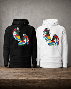 Rebel Sneaker hoodie featuring original sneaker-inspired artwork