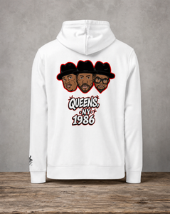 Run DMC Legends hoodie featuring original tribute artwork inspired by iconic hip-hop artists