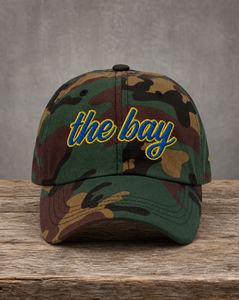 The City Collection The Bay Basketball camo hat with bold embroidered lettering
