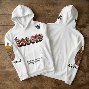 Biggie All Over Print Unisex Hoodie (White) - Rebel P Customs
