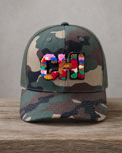The City Collection CHI chenille camo hat with handcrafted chenille design