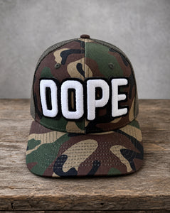 Glow in the dark DOPE camo patched hat with handcrafted premium patchwork