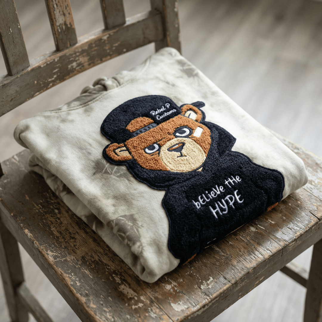 Chenille Believe The Hype Patched Unisex Hoodie - Rebel P Customs