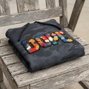 Chenille Dope Black Camo Patched Unisex Hoodie - Rebel P Customs