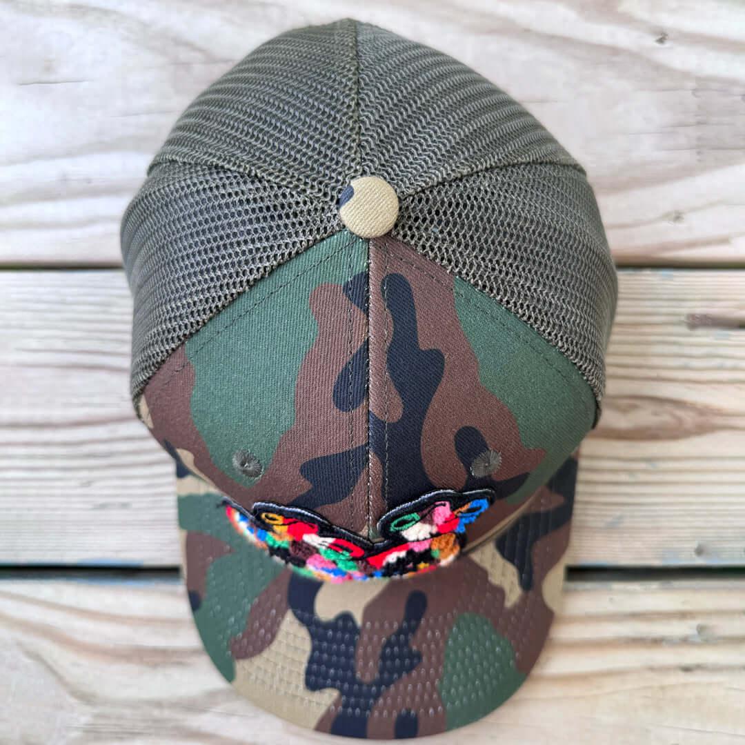 Chenille Money Bag Camo Patched Hat - Rebel P Customs