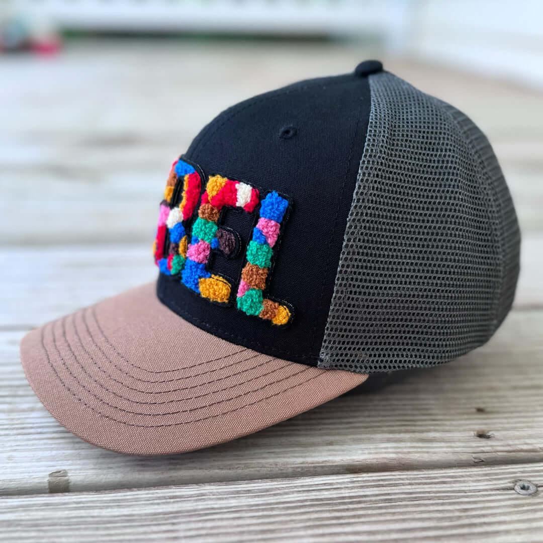 Chenille Rebel Patched Mid - Pro Snapback Trucker Cap - Rebel P Customs