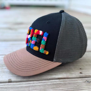 Chenille Rebel Patched Mid - Pro Snapback Trucker Cap - Rebel P Customs