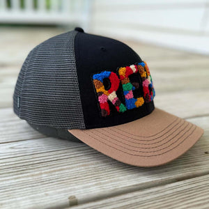 Chenille Rebel Patched Mid - Pro Snapback Trucker Cap - Rebel P Customs