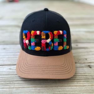 Chenille Rebel Patched Mid - Pro Snapback Trucker Cap - Rebel P Customs