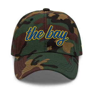 The City Collection The Bay Basketball camo hat with bold embroidered lettering