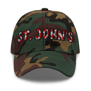 The City Collection St. John’s college camo hat with bold embroidered details