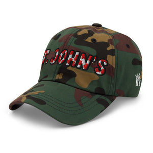 The City Collection St. John’s college camo hat with bold embroidered details