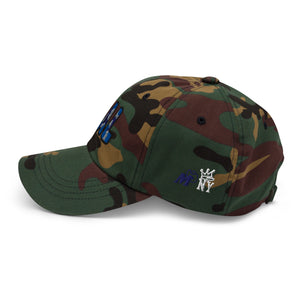 The City Collection DAL Basketball camo hat with oversized embroidered lettering