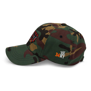 The City Collection HOU Basketball camo hat with oversized embroidered lettering