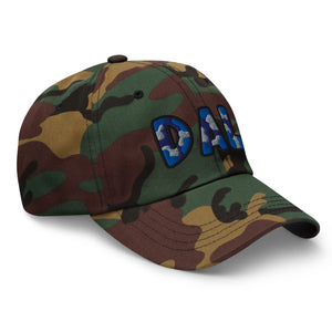The City Collection DAL Basketball camo hat with oversized embroidered lettering