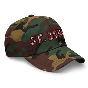 The City Collection St. John’s college camo hat with bold embroidered details