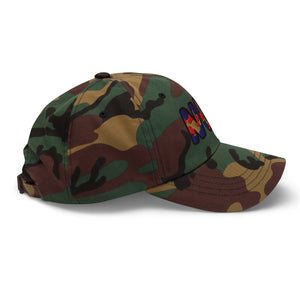The City Collection NOP Basketball camo hat with oversized embroidered lettering
