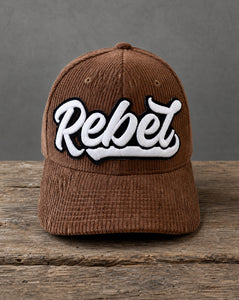 Rebel glow in the dark low profile structured corduroy hat with handcrafted patch design