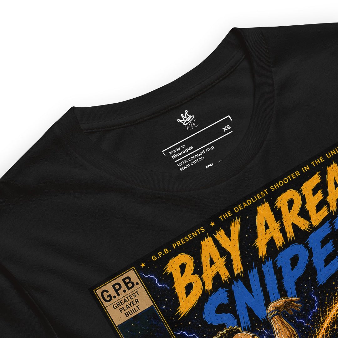 Detailed View of Garbage Pail Ballers “Bay Area Sniper” Vintage Hardwood Unisex T-Shirt - Rebel P Customs