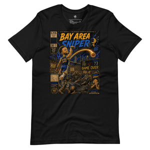Wrinkled View of Garbage Pail Ballers “Bay Area Sniper” Vintage Hardwood Unisex T-Shirt - Rebel P Customs