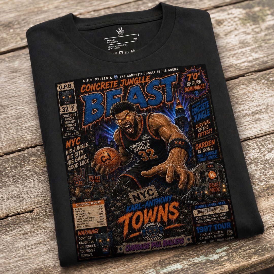Garbage Pail Ballers “Concrete Jungle Beast” Vintage Hardwood Unisex T-Shirt - Rebel P Customs