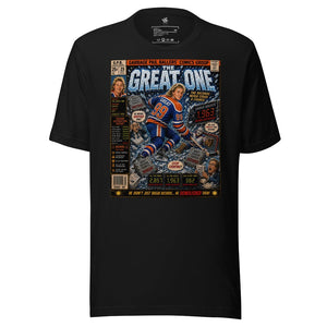 The Great One Vintage Ice Classics hockey graphic T-shirt featuring original parody artwork inspired by a legendary hockey icon