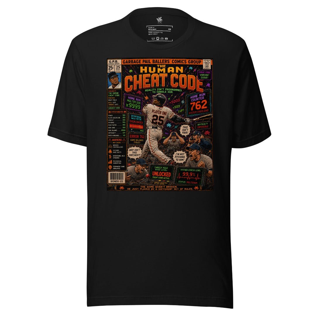Garbage Pail Ballers™ The Human Cheat Code Vintage Diamond Classics t-shirt front view
