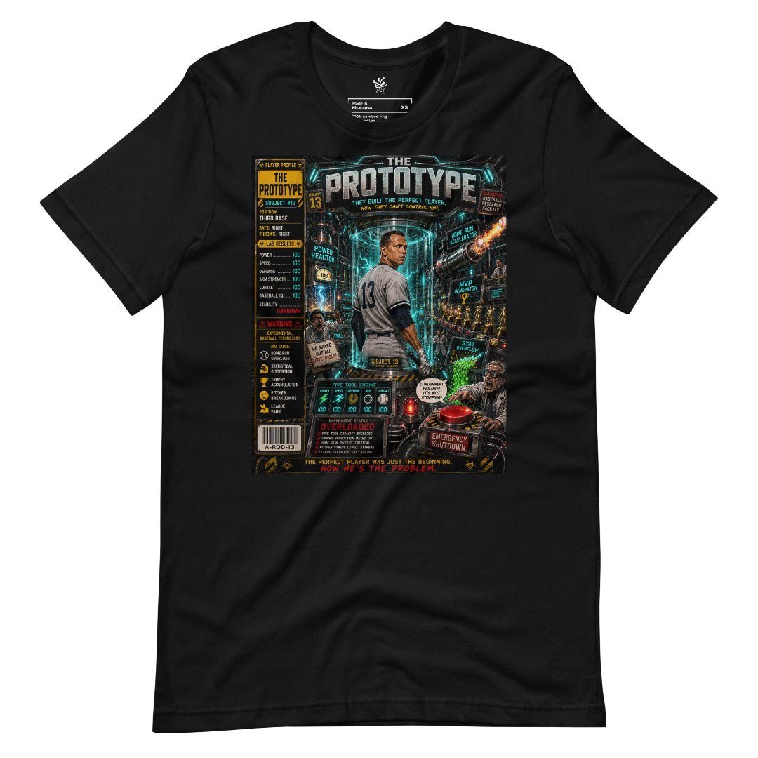 Wrinkled view of the Garbage Pail Ballers™ The Prototype graphic T-shirt