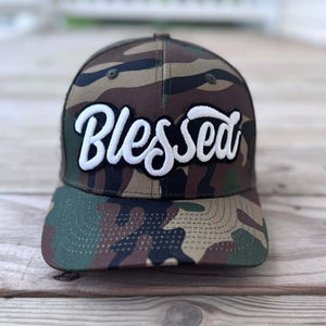 Glow In The Dark Blessed Camo Patched Hat - Rebel P Customs