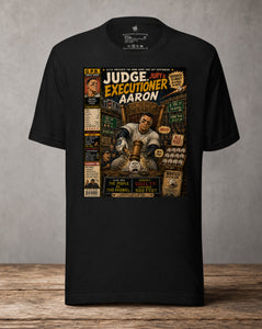 Front View Garbage Pail Ballers™ Judge, Jury & Executioner Aaron Judge-inspired Vintage Diamond Classics baseball graphic T-shirt