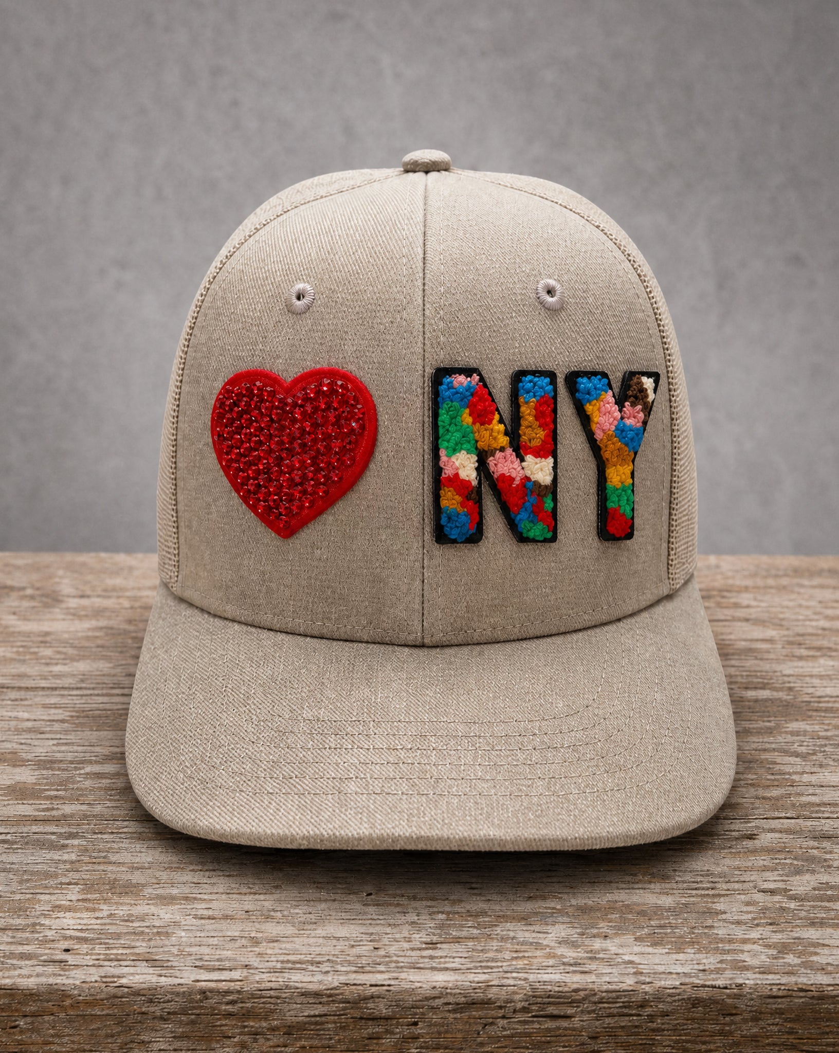 The City Collection I Love NY rhinestone hat with handcrafted crystal embellishments